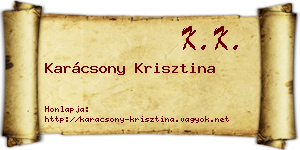 Karácsony Krisztina névjegykártya
