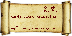 Karácsony Krisztina névjegykártya